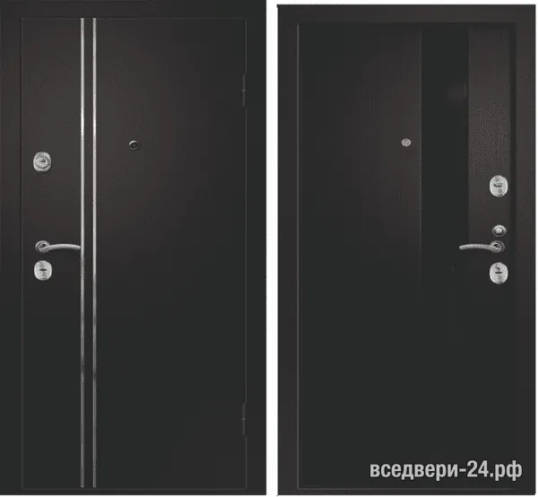 Дверь входная FlyDoors M1, Сатин черный