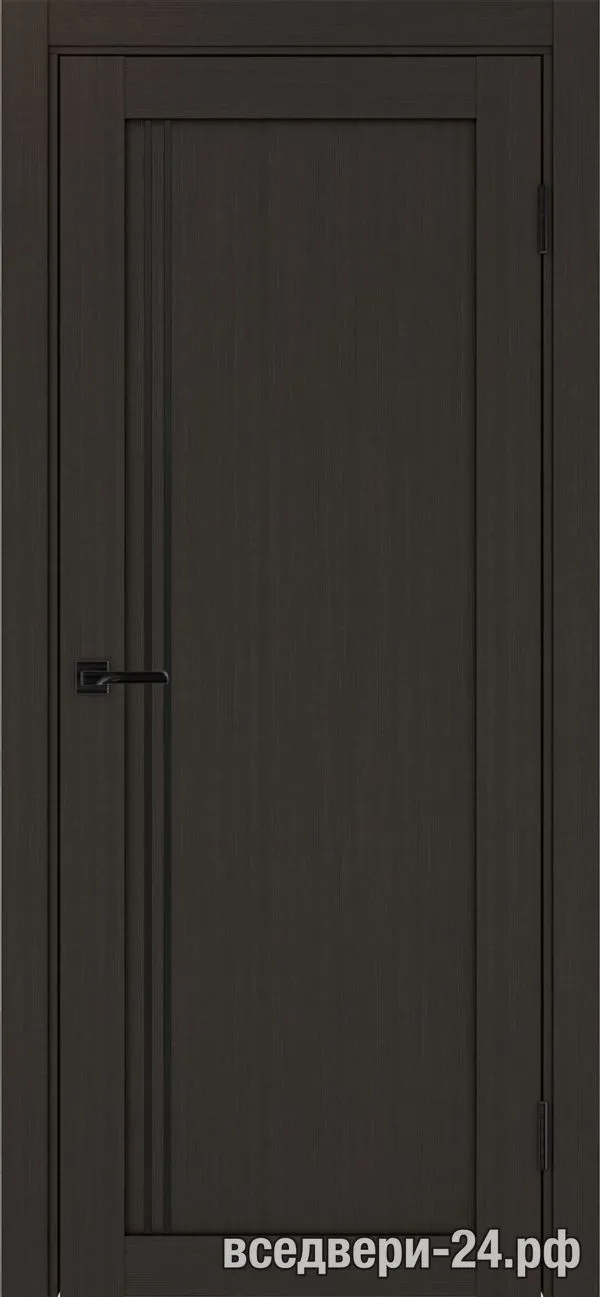 Дверь межкомнатная OPTIMA PORTE «Турин» 566АПП.111 молдинг алюм.чёрн., Венге
