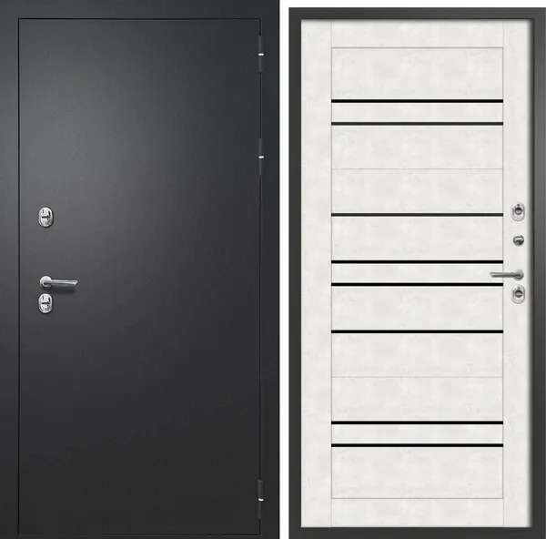 Дверь входная FlyDoors Айварс ТЕРМО В2, Букле Черный