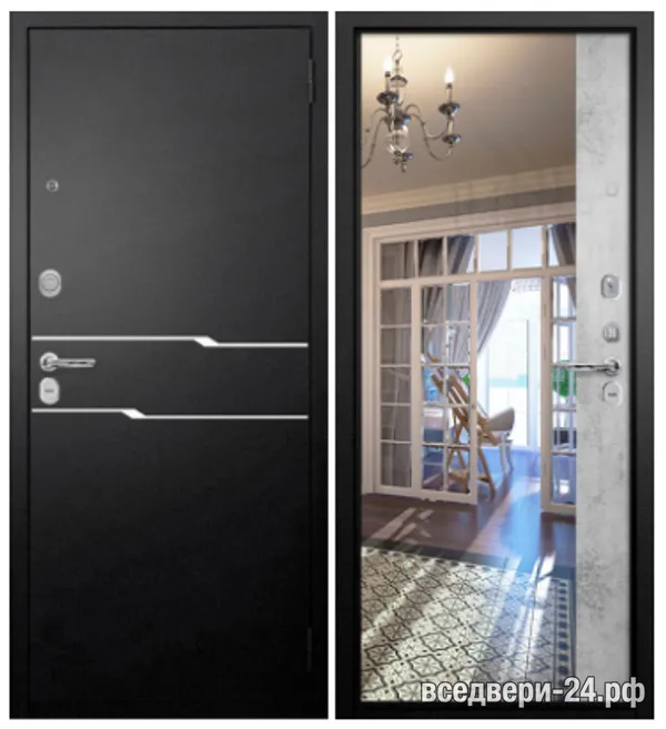 Дверь входная FlyDoors Антарес букле, Букле Черный