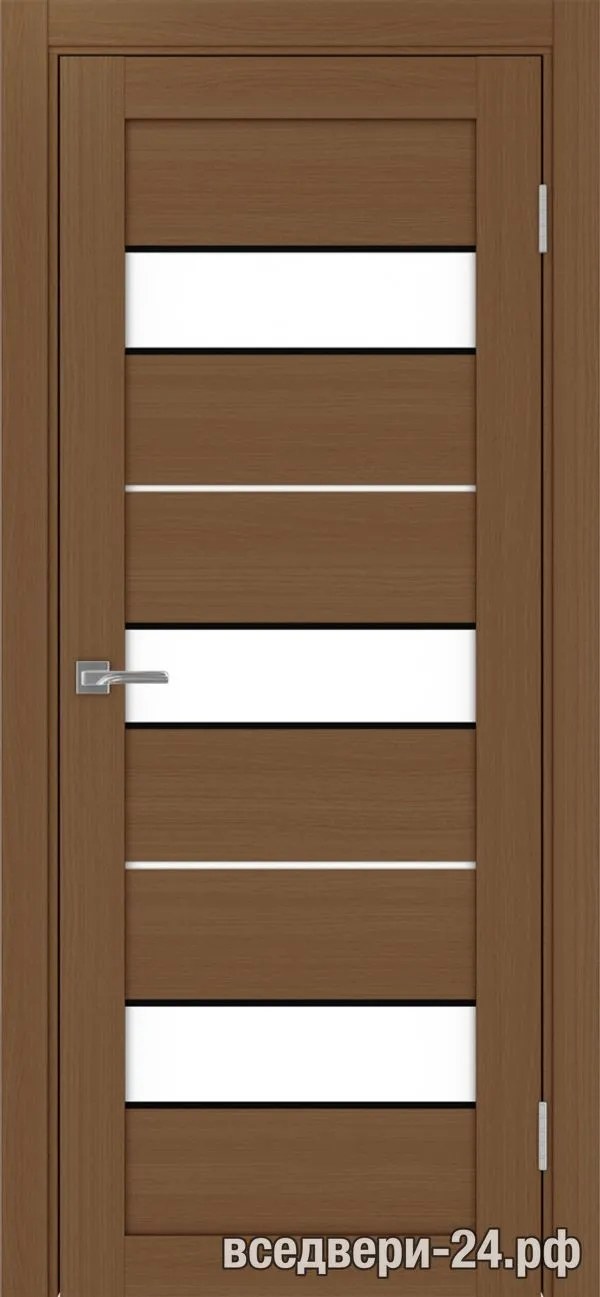 Дверь межкомнатная OPTIMA PORTE «Турин» 526АПП.122 молдинг алюм.чёрн., Орех