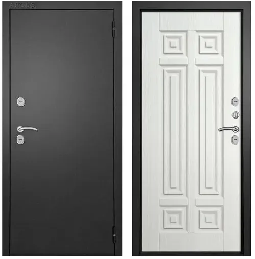 Дверь входная FlyDoors Ария (ТЕРМО) Букле, Букле Черный