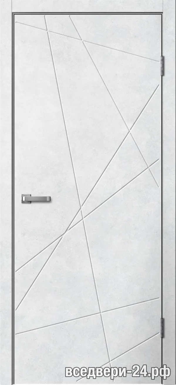 Дверь межкомнатная FlyDoors «Лайн» LN01, Бетон светлый