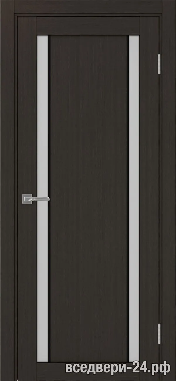 Дверь межкомнатная OPTIMA PORTE «Турин» 522АПС.212 молдинг алюм.чёрн., Венге