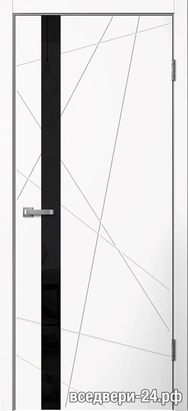 Дверь межкомнатная FlyDoors «Лайн» LN02, Белый ПВХ