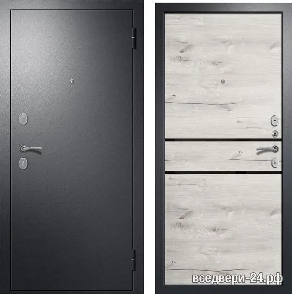 Дверь входная FlyDoors Дуэт 2, Антик серебро темное