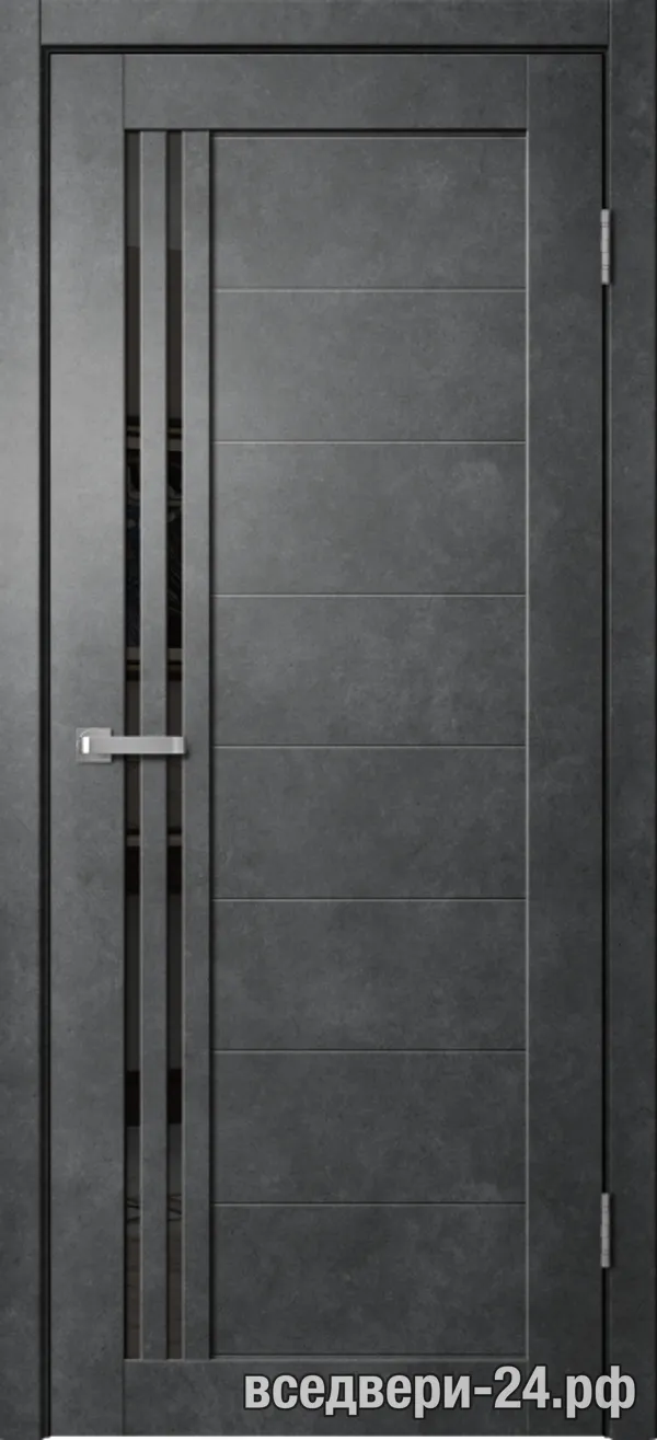 Дверь межкомнатная FlyDoors «Барн» B05, Бетон темный