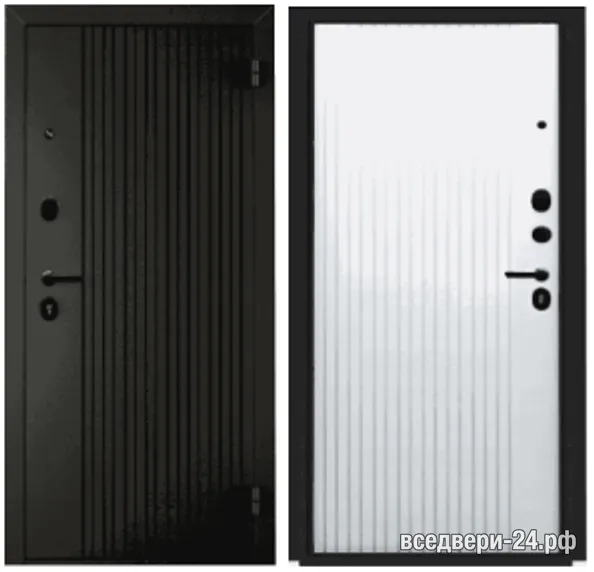 Дверь входная FlyDoors Луара, Фрезироаная панель МДФ 8мм Черная
