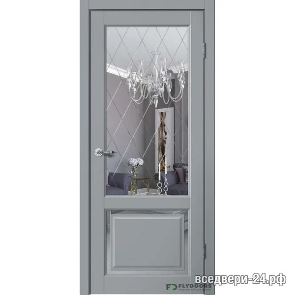 Дверь межкомнатная FlyDoors «Эстетик» Е-03, Серый