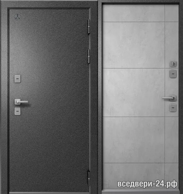 Дверь входная Мегатрон Termo-4 Букле, Букле серый