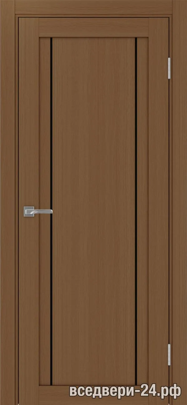 Дверь межкомнатная OPTIMA PORTE «Турин» 522AПП.111 молдинг алюм.чёрн., Орех