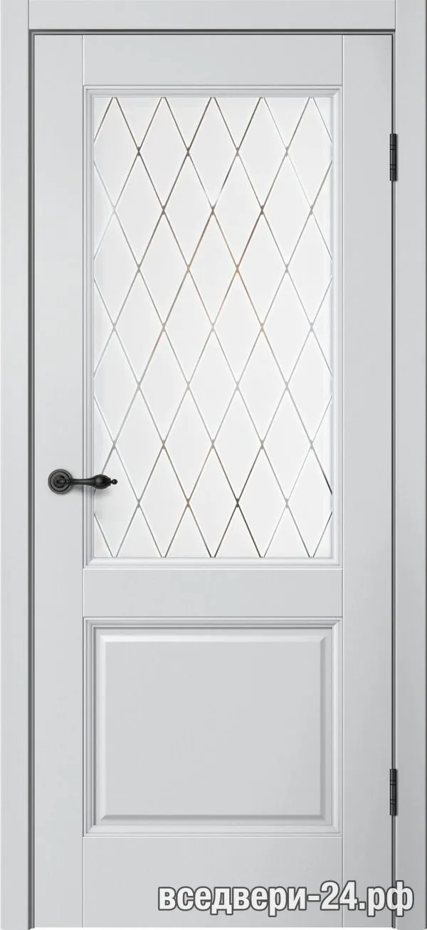 Дверь межкомнатная FlyDoors «Моне (П)» M93, Эмалит серебристый