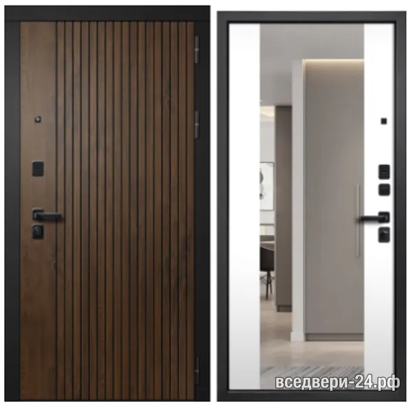 Дверь входная FlyDoors ФОРЕСТ, Муар Черный без блесток