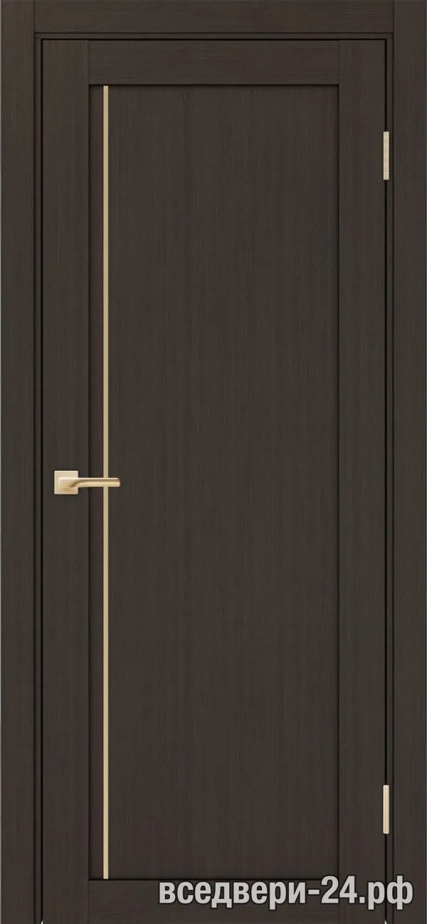 Дверь межкомнатная OPTIMA PORTE «Турин» 565АПП.11 молдинг алюм.золото, Венге