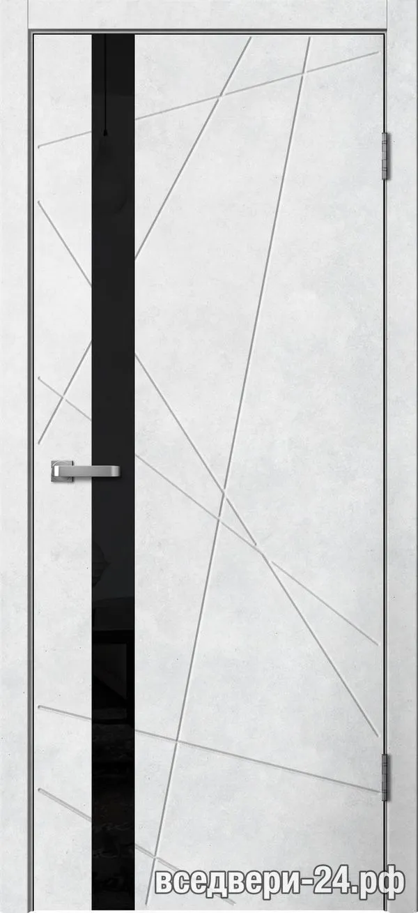 Дверь межкомнатная FlyDoors «Лайн» LN02, Бетон светлый