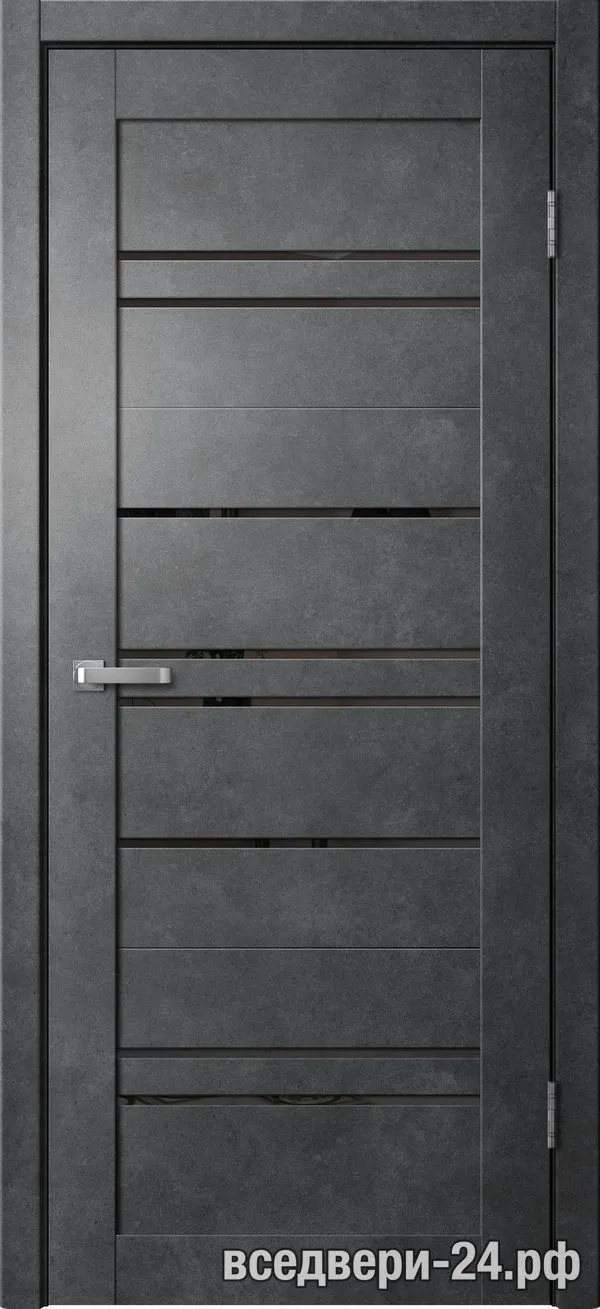 Дверь межкомнатная FlyDoors «Барн» B02, Бетон темный