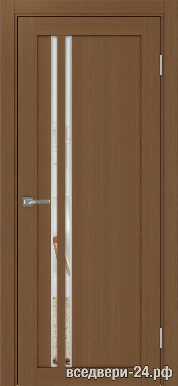 Дверь межкомнатная OPTIMA PORTE «Турин» 525АПС.121 молдинг алюм.хром, Орех