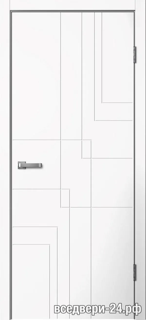 Дверь межкомнатная FlyDoors «Лайн» LN03, Белый ПВХ