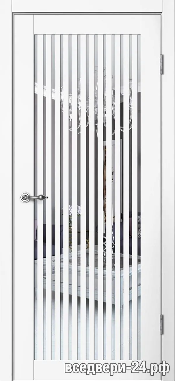 Дверь межкомнатная FlyDoors «Классик» C07, Эмалит белый