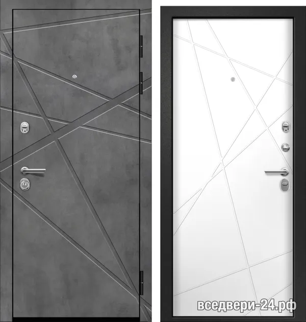 Дверь входная FlyDoors Орфей 221 Беон темный/Силк сноу, Черный сатин