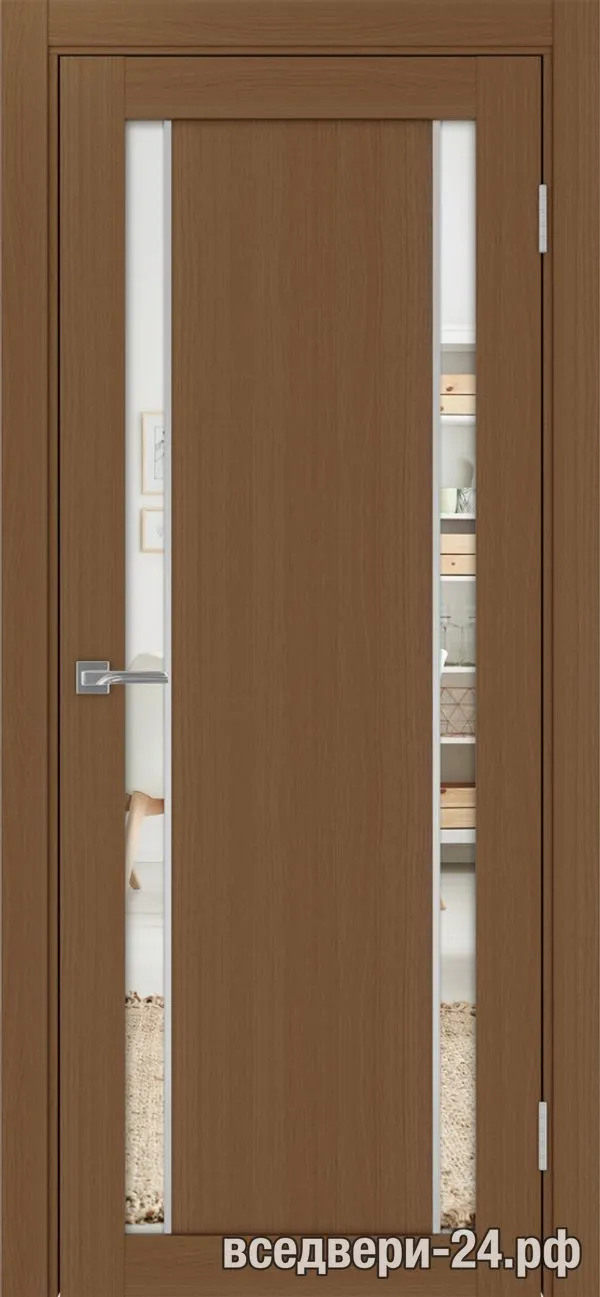 Дверь межкомнатная OPTIMA PORTE «Турин» 522AПП.212 молдинг алюм.хром, Орех