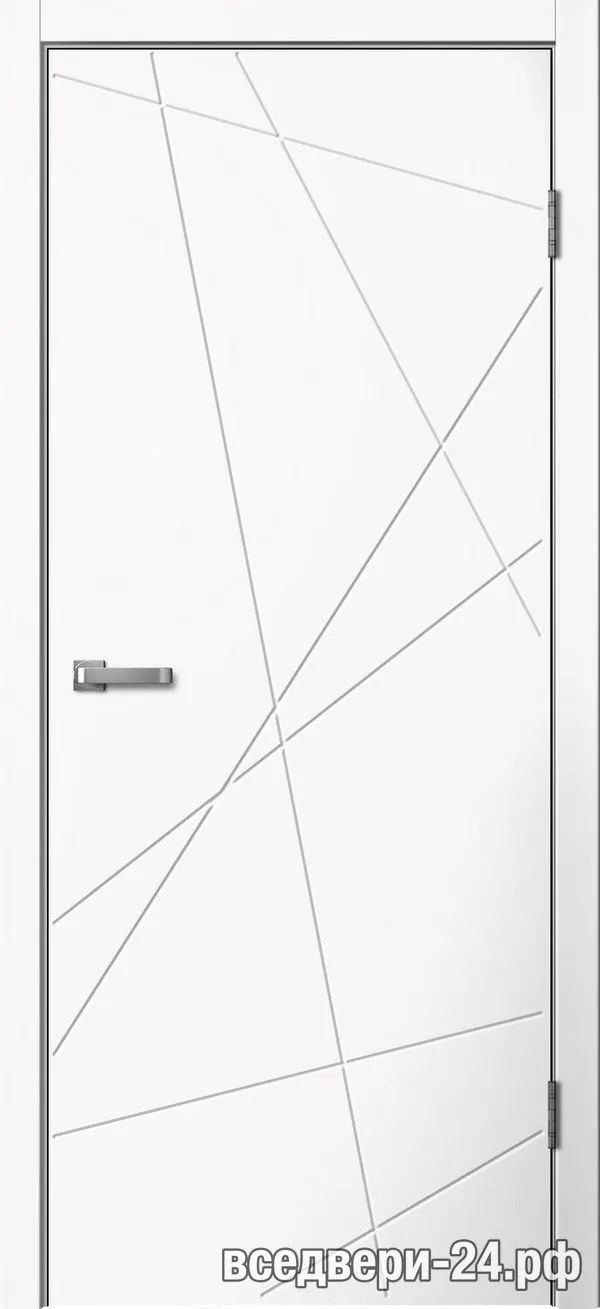 Дверь межкомнатная FlyDoors «Лайн» LN01, Белый ПВХ
