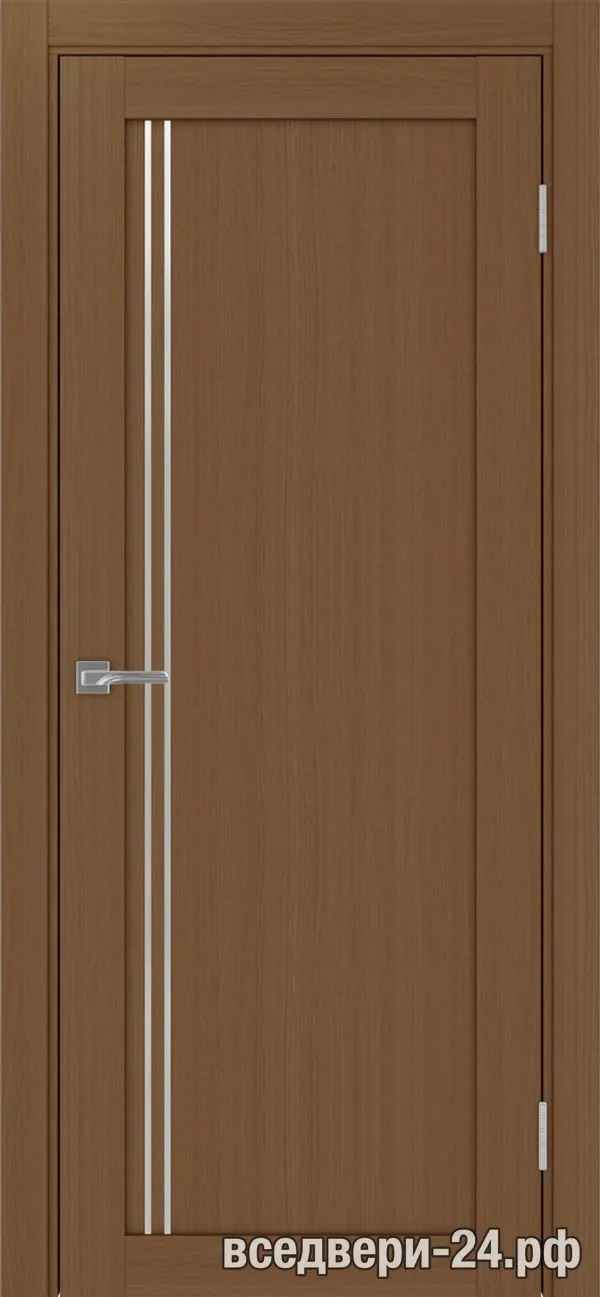 Дверь межкомнатная OPTIMA PORTE «Турин» 566АПП.111 молдинг алюм.хром, Орех