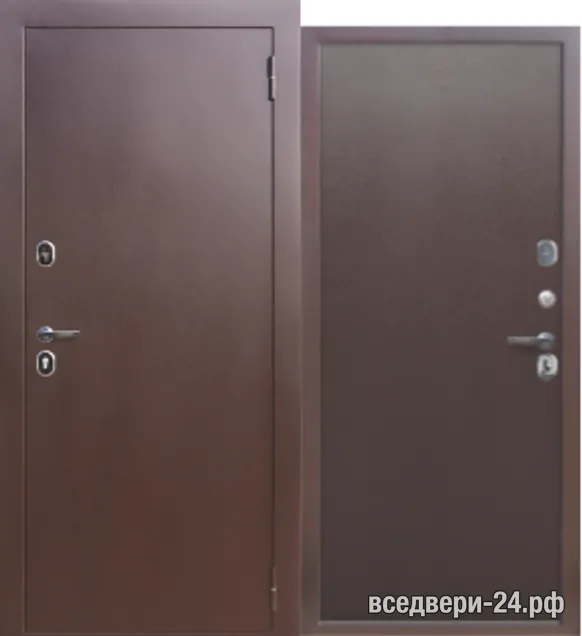 Дверь входная Ferroni 7 см ГАРДА МЕТАЛЛ/МЕТАЛЛ, Медный антик