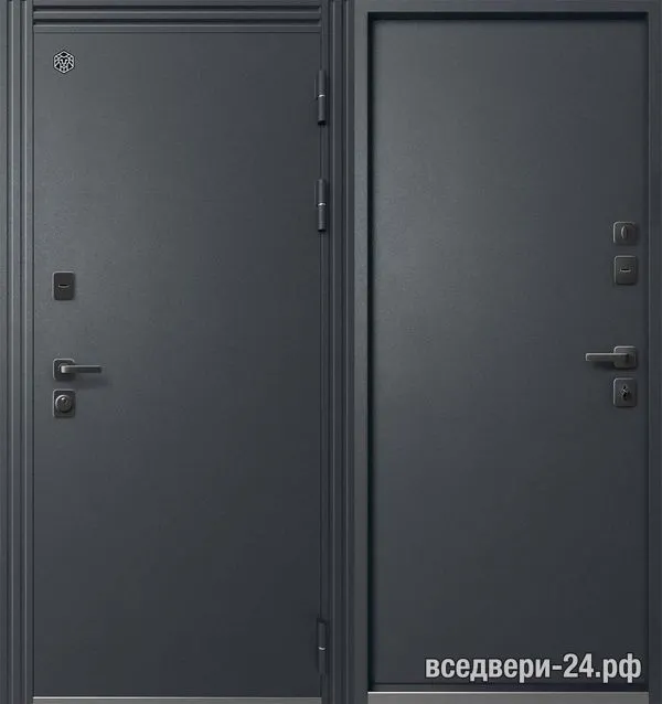 Дверь входная Мегатрон «Termo Line» Termo-1, Графит Муар металлик (RAL 7024)
