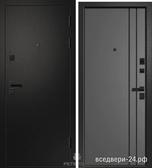 Дверь входная FlyDoors Медея 315, Сатин черный