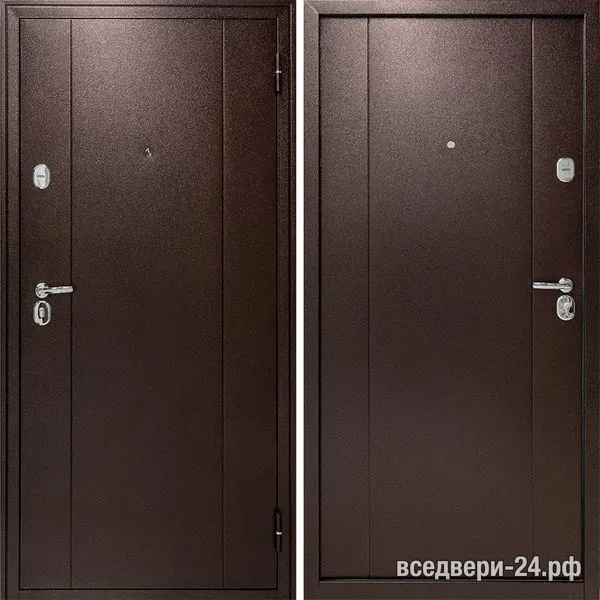Дверь входная ФОРПОСТ 7см мет/мет, Антик.медь темный