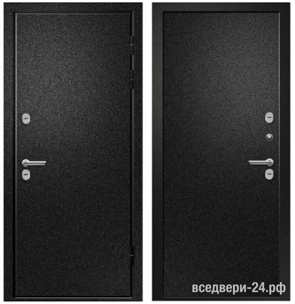 Дверь входная FlyDoors Веста - М мет/мет(ТЕРМО) Букле, Букле Черный