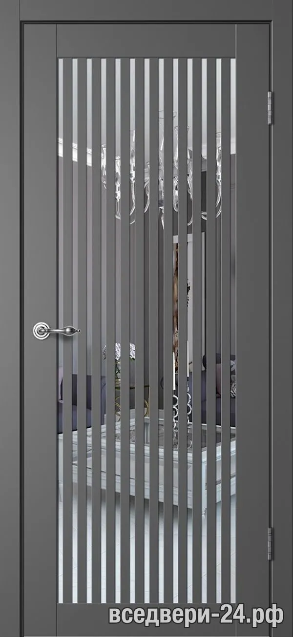 Дверь межкомнатная FlyDoors «Классик» C07, Эмалит графит