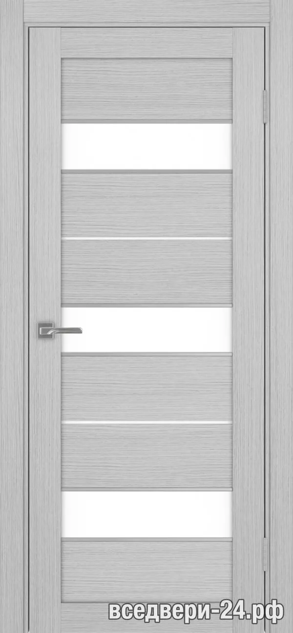 Дверь межкомнатная OPTIMA PORTE «Турин» 526АПП.122 молдинг алюм.хром, Дуб серый