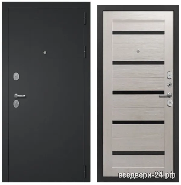 Дверь входная FlyDoors Кристел СБ-1, Черный муар с блестками