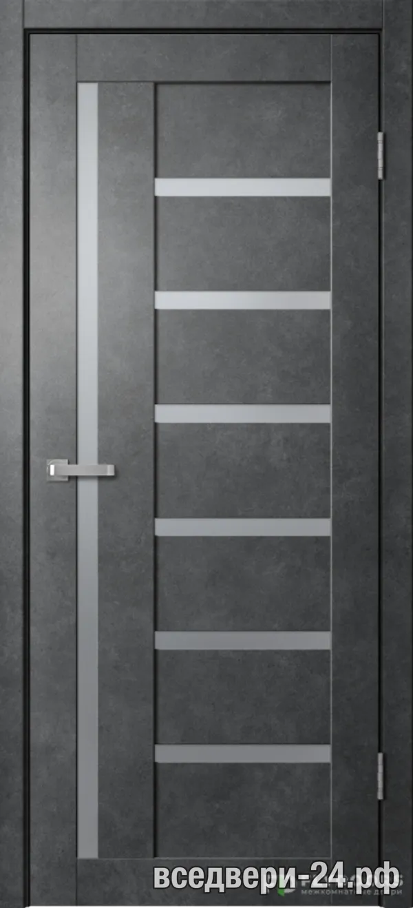 Дверь межкомнатная FlyDoors «Барн» B04, Бетон темный