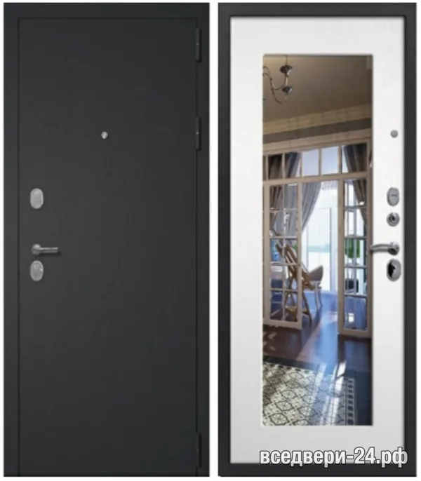 Дверь входная FlyDoors 3К Модерн, Черный муар с блестками