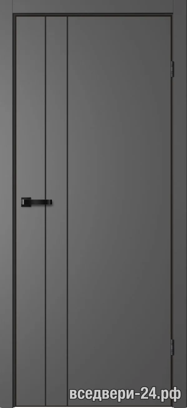 Дверь межкомнатная FlyDoors «Тринити» TR02, ПЭТ Графит