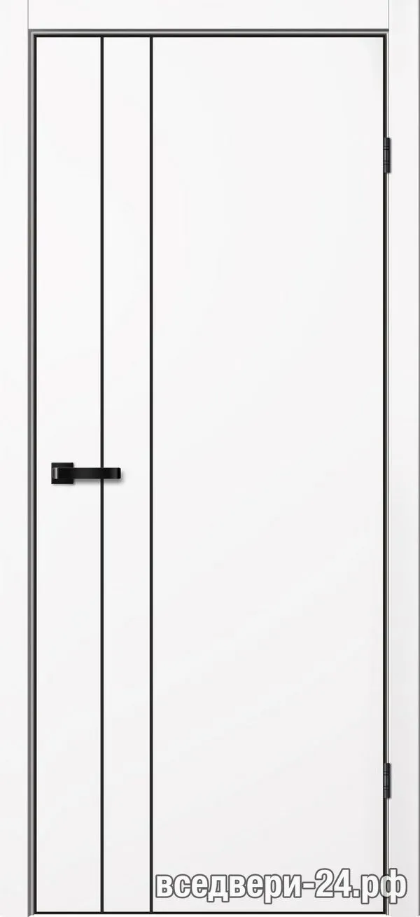 Дверь межкомнатная FlyDoors «Нео» N02 Черн, Эмалит белый